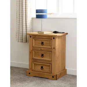 Castillon 3 Drawer Bedside Table