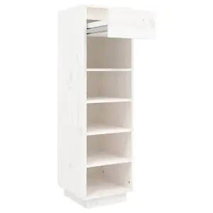 Berkfield Shoe Cabinet White 34x30x105 cm Solid Wood Pine