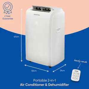 Russell Hobbs Air Conditioner and Dehumidifier 2 in 1 Portable 9000 BTU White RHPAC4002