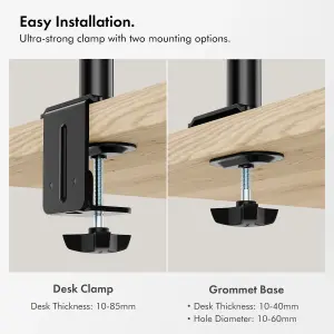 VonHaus Vertical Double Monitor Mount for 13-32 Inch Screens - Stacking Vertical Monitor Mount - Tilt, Swivel & Rotate Stand