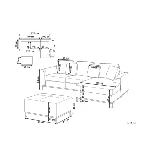 Left-Hand Corner Sofa with Ottoman OSLO White Boucle 5 Seater Left Hand