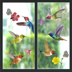 Walplus Big Hummingbirds Windows Clings - 12Pcs