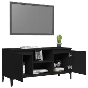 vidaXL TV Cabinet with Metal Legs Black 103.5x35x50 cm