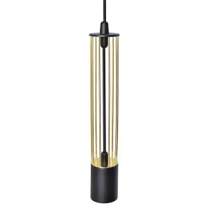 Luminosa Bars Straight Bar Pendant Ceiling Light Black, Gold 60cm