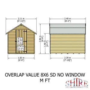 Value Overlap Shed 6 ft x 8 ft No