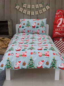 Peppa Pig Santa Junior Christmas Duvet Cover Set