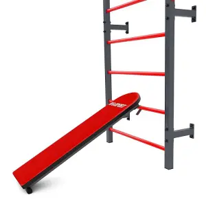 Wall Bars Set With Pull Up Dip Bar and Sit Up Bench K-SPORT