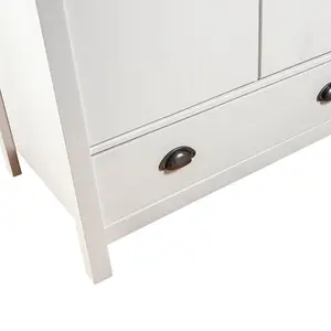 2-Door Wardrobe Hill White 89x50x170 cm Solid Pine Wood