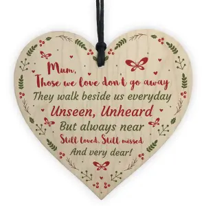 Handmade Memorial Gift Wooden Heart Remembrance Plaque For Mum Keepsake Gifts