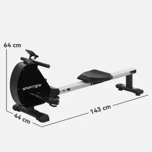 SPORTNOW Folding Magnetic Rowing Machine with Dual Aluminium Slide Rail