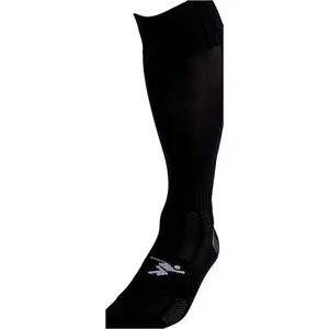 JUNIOR SIZE 12-2 Pro Football Socks - PLAIN BLACK - Ventilated Toe Protection