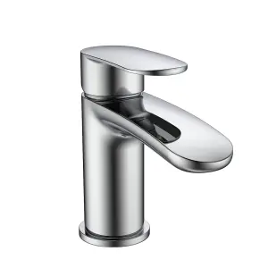 BATHWEST Bathroom Basin Tap Solid Brass Chromed Handle Hot Cold Mixer Tap Single Lever Faucet