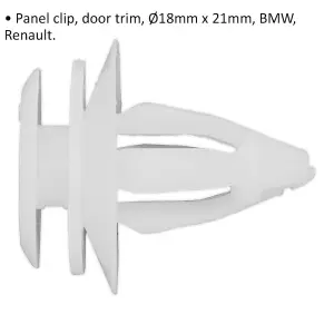 20 PK Door Panel Trim Clip - 18mm x 21mm - Suitable for BMW & Renault Vehicles