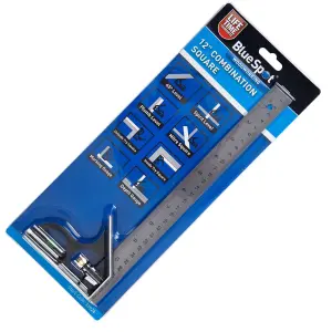 BlueSpot 300mm Adjustable Engineers Combination Try Square Right Angle Ruler 12"