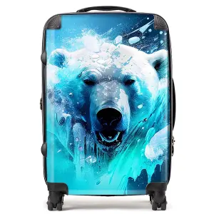 Polar Bear Face Splashart Suitcase - Medium