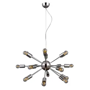 Luminosa Modern Hanging Pendant Chrome 18 Light , E27