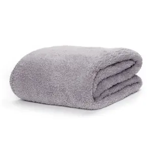 Snug Rug Blanket Luxury Sherpa Fleece Sofa TV Throw Gift Blankets 127x178cm - Lilac Grey