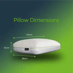 Snuggledown Bamboo Memory Foam Pillow 1 Pack Firm Support Side Sleeper Orthopaedic Zipped Cover 64x38cm