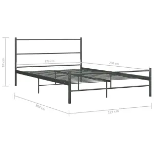 Berkfield Bed Frame Grey Metal 120x200 cm