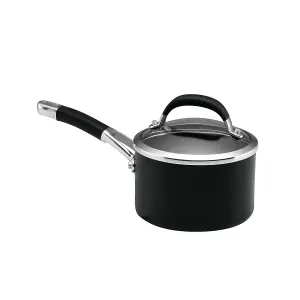 Circulon Premier Professional Black Round Hard Anodised Aluminium Non-Stick Cookware Saucepan 18cm, 2.8L