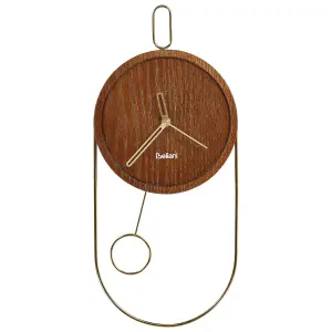 Beliani Retro Wall Clock SIERRE Dark Wood