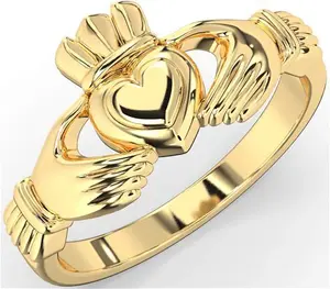 Gold Irish Claddagh Ring Engravable Irish Made