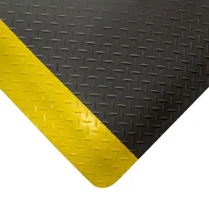 Nicoman 15mm Thick Tough Heavy Duty Anti-Fatigue Mat 60 x 90cm Black/Yellow