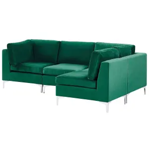 Corner Sofa EVJA Green Velvet Left Hand