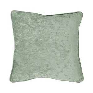 Textured Chenille Square Throw Cushion Green