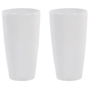 Set of 2 Plant Pots 32 cm White TSERIA