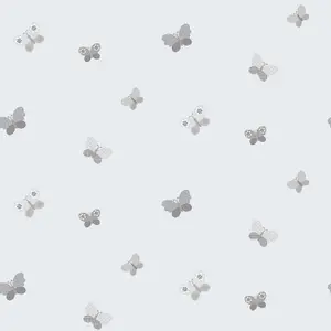 Galerie Just 4 Kids 2 Grey Butterflies Smooth Wallpaper