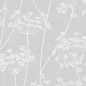 Superfresco Easy Grey Glitter effect Floral Blown Wallpaper Sample