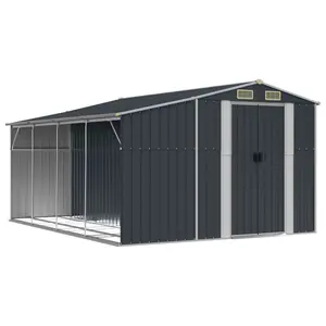 Breban Garden Shed 277 x 365.5 x 179 cm Galvanised Steel Anthracite