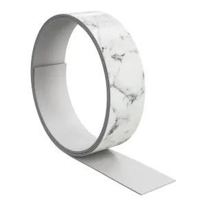 GoodHome Berberis Quartz effect White Edging tape, (L)3m (W)42mm