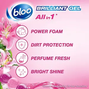 Bloo Brilliant Gel All in 1 Toilet Rim Block Cleaner Spring Rain 42g - Pack of 3