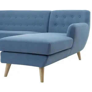 Corner Sofa MOTALA Blue Fabric Left Hand