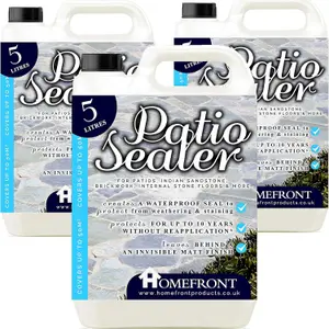 Homefront Patio Sealer Patio Sealant for Indian Sandstone Concrete Paths Patios Slate Brick 15L