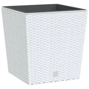 Berkfield Planter with Removable Inner White 21 / 32 L PP Rattan