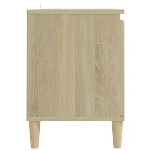 Berkfield TV Cabinet with Solid Wood Legs Sonoma Oak 103.5x35x50 cm