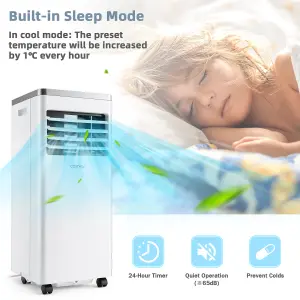 Costway 7000BTU Air Conditioner 3-in-1 Air Cooling Fan Dehumidifier with Remote Control