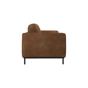 Lisbon Tan Faux Leather 3 Seater Sofa