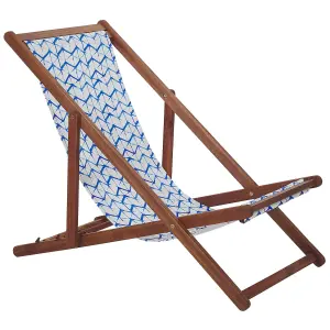 Sun Lounger Wood Dark Brown ANZIO