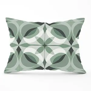 Geometric Green Grey Cushions 33cm x 48cm