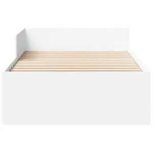 Berkfield Bed Frame without Mattress White 75x190 cm Small Single Engineered Wood