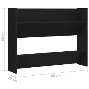 Berkfield Wall Shoe Cabinet Black 80x18x60 cm Engineered Wood