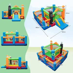 Costway Inflatable Bounce Castle Train Themed Kids Bouncer Jumping House Slide Playhouse