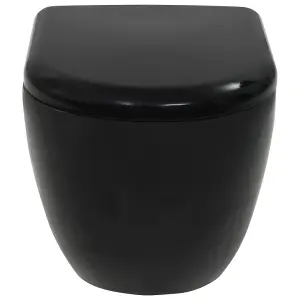 Berkfield Wall-Hung Toilet Ceramic Black