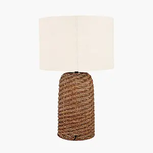 Brown Woven Seagrass Table Lamp