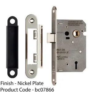 76mm 3 Lever Contract Sashlock Rounded Nickel Plated Brassed Door Latch