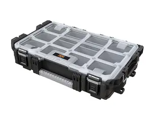 Keter Pro Gear Clear Storage Organizer with 10 Removable Bins for Efficient Organization